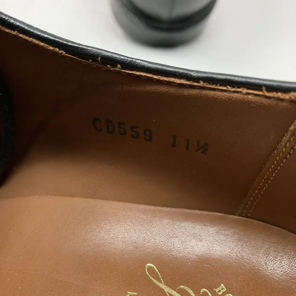 J.Crew Ludlow Mens 11.5 Black Leather Derby Shoes Old‎ Money Preppy Euro Summer